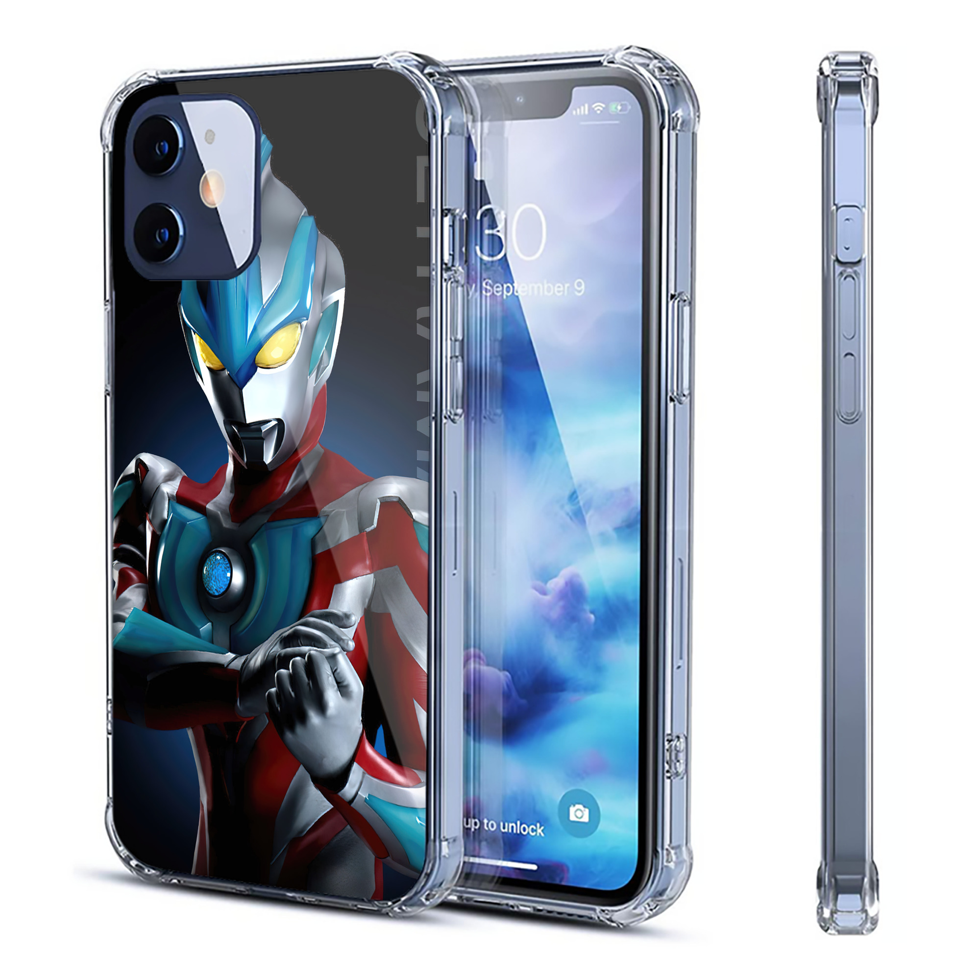 （画像用） ウルトラマン Ultraman 【iPhone 12シリーズ対応】透明スマホケース（クリアソフトケース）